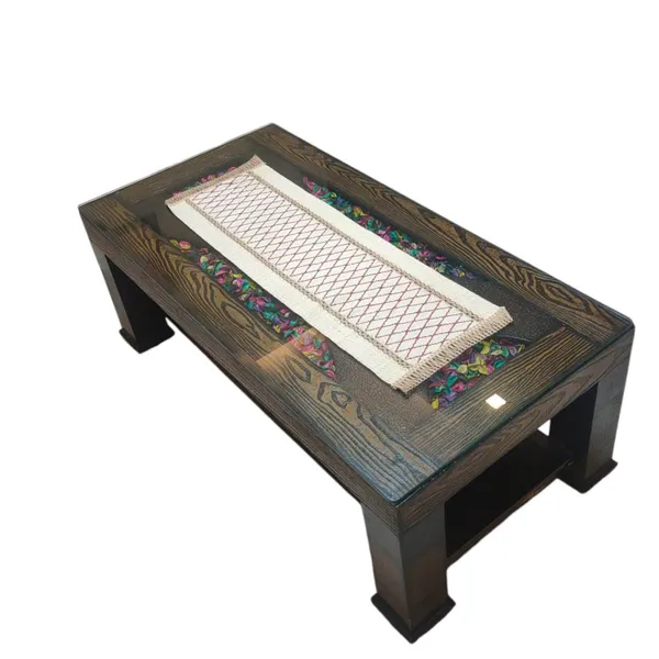 Decorative_Jute_Fabric_Cross_Design_Center/Coffee_Table_Runner_(Size-33"_x_15"_Inches)