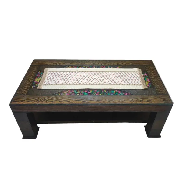 Decorative_Jute_Fabric_Cross_Design_Center/Coffee_Table_Runner_(Size-33"_x_15"_Inches)