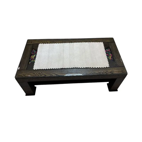 Attractive_Velvet_Quilt_Design_Rectangular_Center/Coffee_Table_Runner_(Size-33"_x_15"_Inches),_Cream_Color