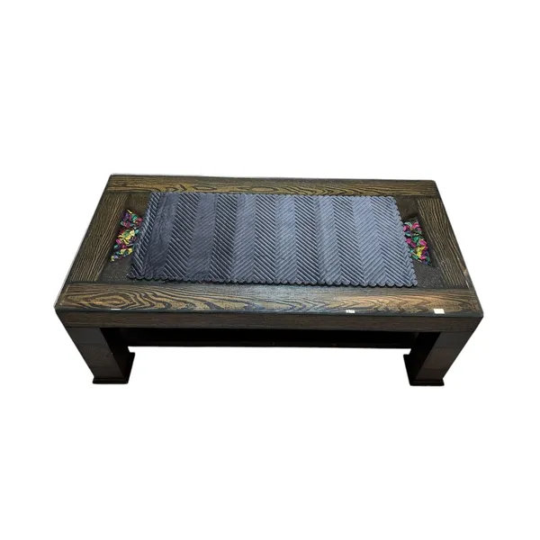 Attractive_Velvet_Quilt_Design_Rectangular_Center/Coffee_Table_Runner_(Size-33"_x_15"_Inches),_Dark_Grey_Color
