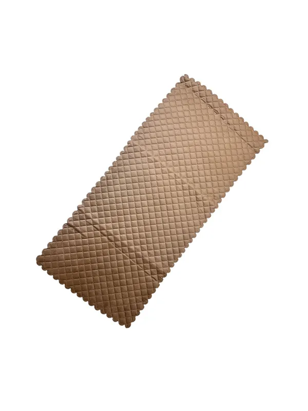 Attractive_Velvet_Quilt_Design_Rectangular_Center/Coffee_Table_Runner_(Size-33"_x_15"_Inches),_Light_Brown_Color