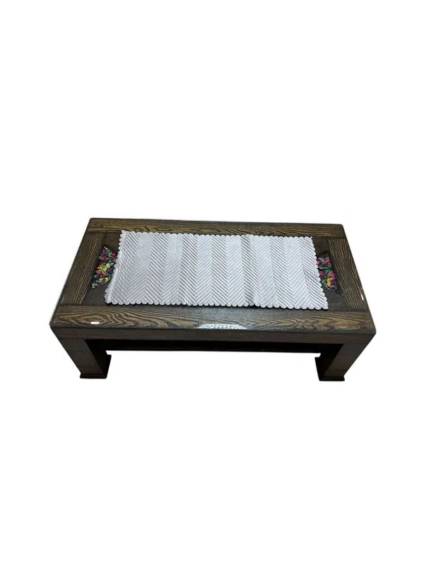Attractive_Velvet_Quilt_Design_Rectangular_Center/Coffee_Table_Runner_(Size-33"_x_15"_Inches),_Light_Grey_Color