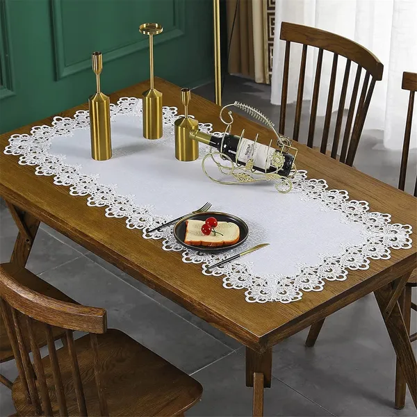 Attractive_Plain_Lace_Design_Center/Coffee_Table_Runner_(Size-33"_x_15"_Inches)