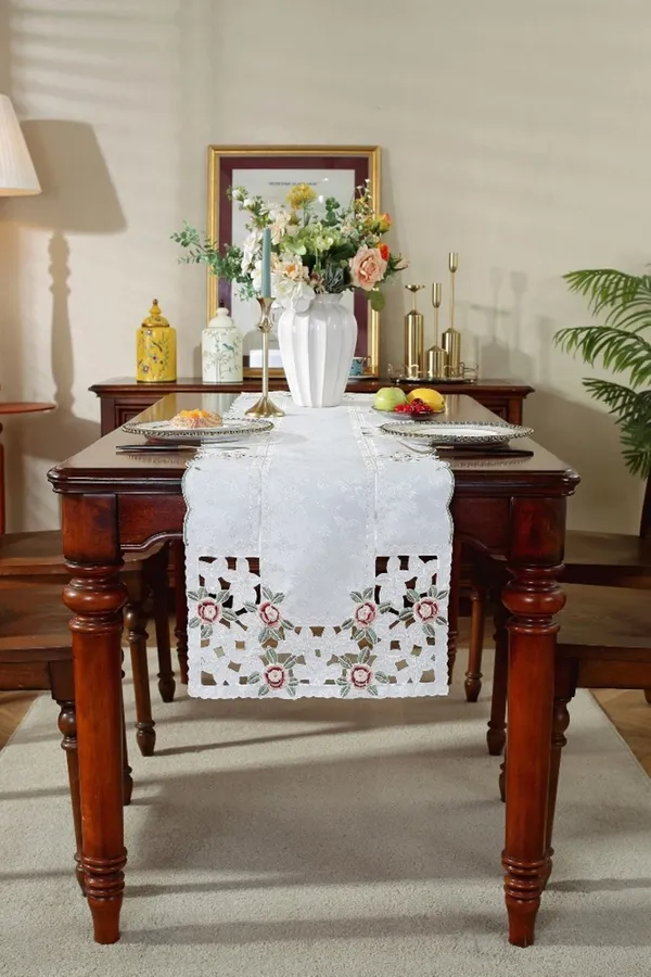 Elegant_Satin_Rose_Embroidery_Design_Rectangular_Center/Coffee_Table_Runner_(Size-33"_x_15"_Inches)