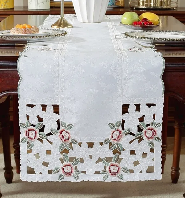 Elegant_Satin_Rose_Embroidery_Design_Rectangular_Center/Coffee_Table_Runner_(Size-33"_x_15"_Inches)