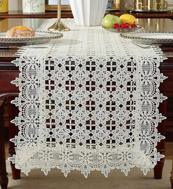 Premium_Thread_Cutwork_Design_Rectangular_Center/Coffee_Table_Runner_(Size-33"_x_15"_Inches)