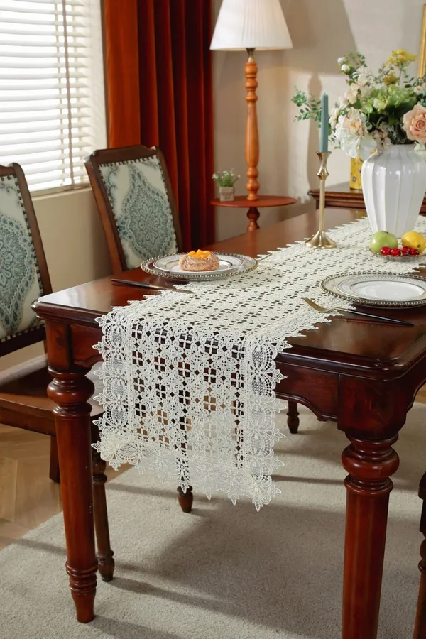 Premium_Thread_Cutwork_Design_Rectangular_Center/Coffee_Table_Runner_(Size-33"_x_15"_Inches)