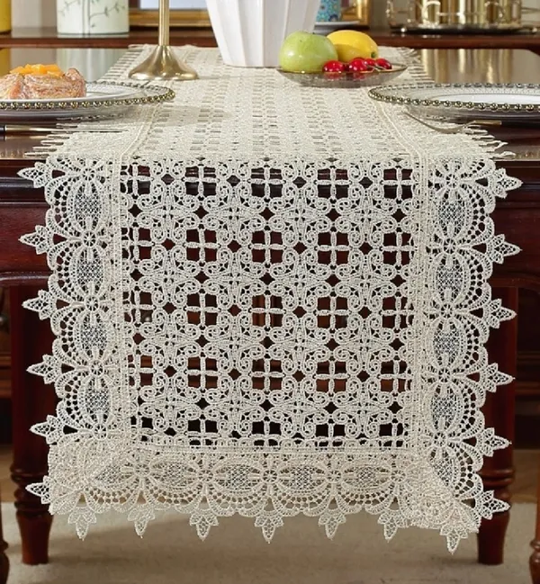 Premium_Thread_Cutwork_Design_Rectangular_Center/Coffee_Table_Runner_(Size-33"_x_15"_Inches)