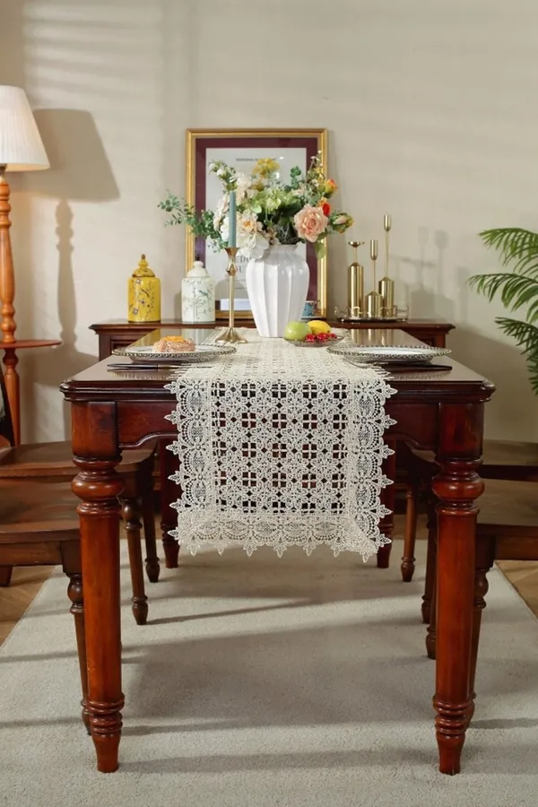 Premium_Thread_Cutwork_Design_Rectangular_Center/Coffee_Table_Runner_(Size-33"_x_15"_Inches)