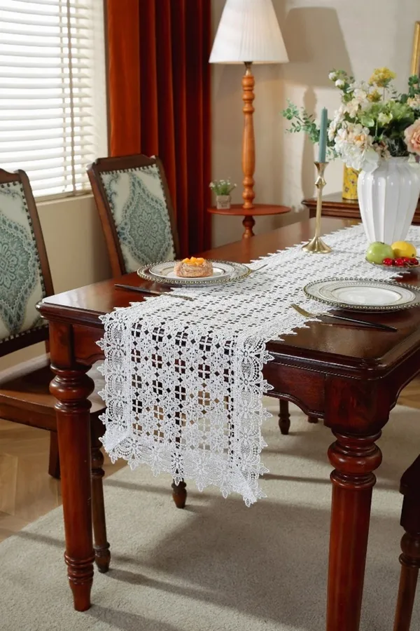 Premium_Thread_Cutwork_Design_Rectangular_Center/Coffee_Table_Runner_(Size-33"_x_15"_Inches)