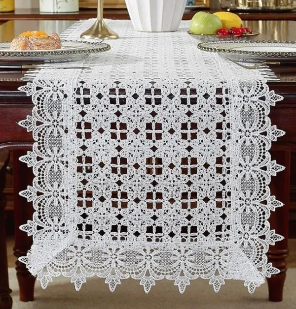 Premium_Thread_Cutwork_Design_Rectangular_Center/Coffee_Table_Runner_(Size-33"_x_15"_Inches)