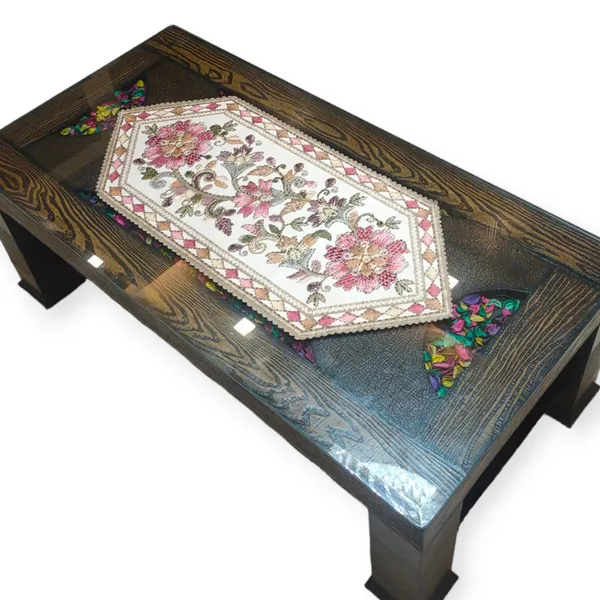 Attractive_Velvet_Printed_Floral_Design_Center/Coffee_Table_Runner_(Size-33"_x_15"_Inches)