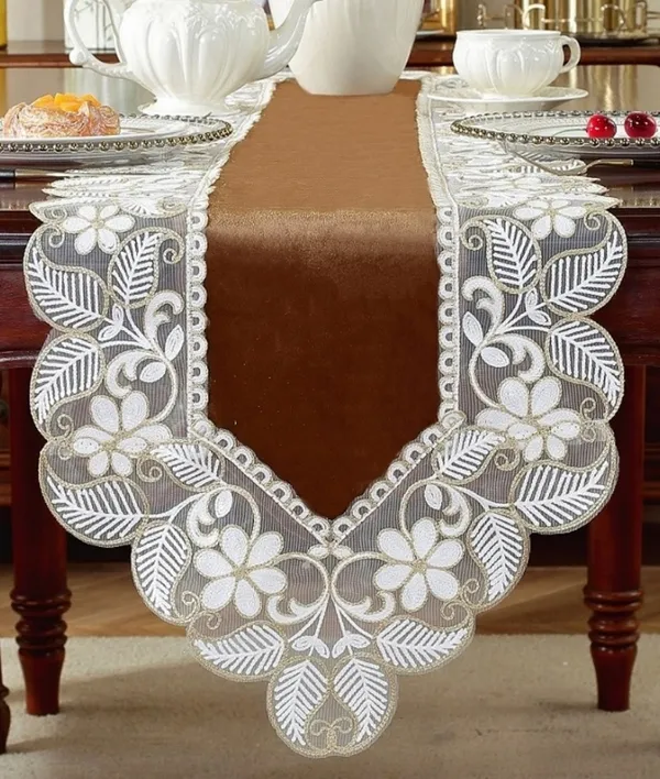 Elegant_Velvet_Lace_Embroidery_Design_Center/Coffee_Table_Runner_(Size-33"_x_15"_Inches)