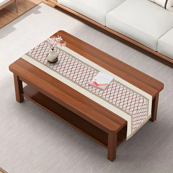MONKDECOR_Stylish_&_Durable_Jute_Dining_Table_Runner_|_Perfect_for_Farmhouse_Interiors,_Cross_Design,_(Cream,_16x72_Inch)