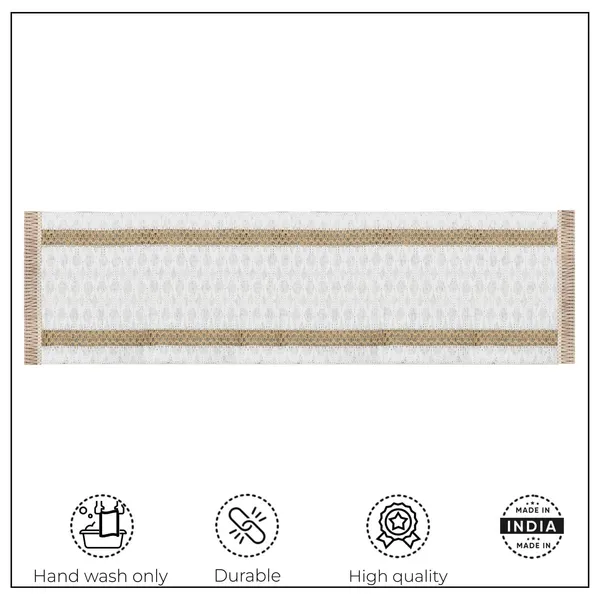 MONKDECOR_Stylish_&_Durable_Jute_Dining_Table_Runner_|_Perfect_for_Farmhouse_Interiors,_Stripe_Design,_(White,_16x72_Inch)