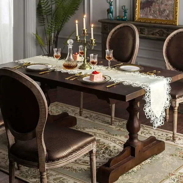 Attractive_Plain_Lace_Design_Dining_Table_Runner_(Size-70"_x_15"_Inches)