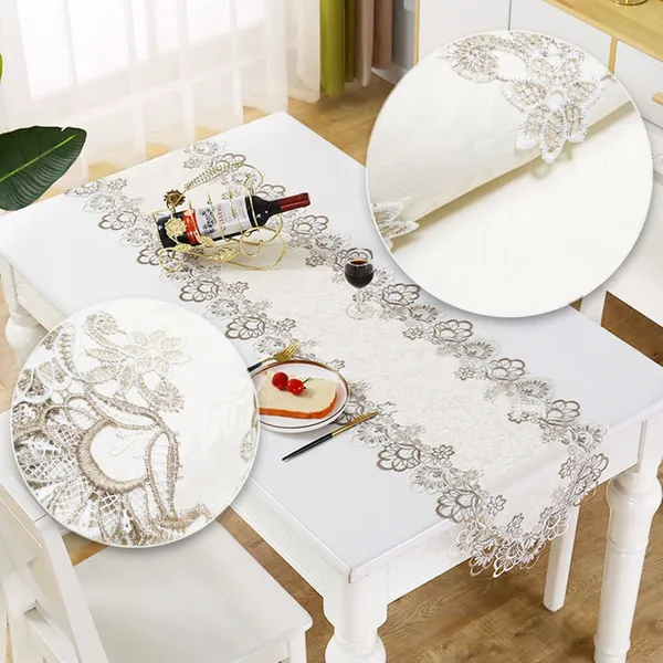 Attractive_Plain_Lace_Design_Dining_Table_Runner_(Size-70"_x_15"_Inches)