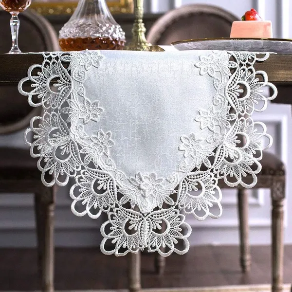 Attractive_Plain_Lace_Design_Dining_Table_Runner_(Size-70"_x_15"_Inches)