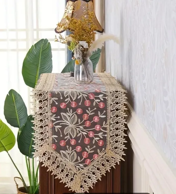 Delicate_Lace_&_Embroidery_Tissue_Table_Runner_|_Perfect_for_Festive_&_Daily_Use,_(15x70_Inch,_Pink_Buds)