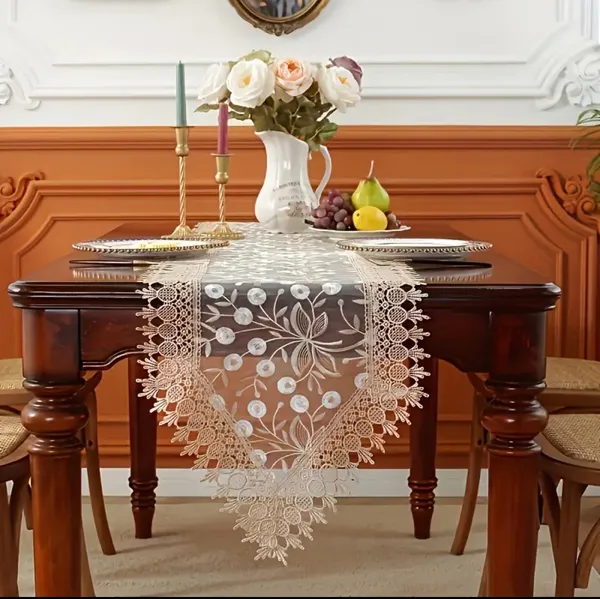 Delicate_Lace_&_Embroidery_Tissue_Table_Runner_|_Perfect_for_Festive_&_Daily_Use,_(15x70_Inch,_White_Buds)