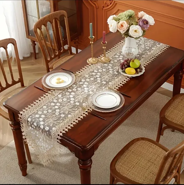 Delicate_Lace_&_Embroidery_Tissue_Table_Runner_|_Perfect_for_Festive_&_Daily_Use,_(15x70_Inch,_White_Buds)