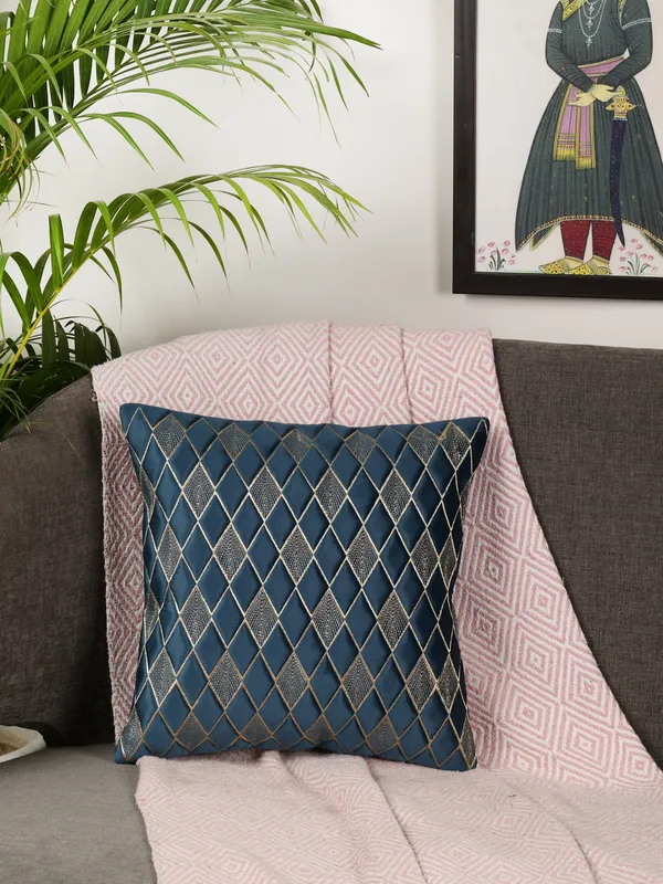 Modern_Diamond_Shaped_Golden_Thread_Embroidery_Design_Velvet_Cushion_Covers,_Pack_of_1_Piece_(16x16_inch.)_Blue_Color