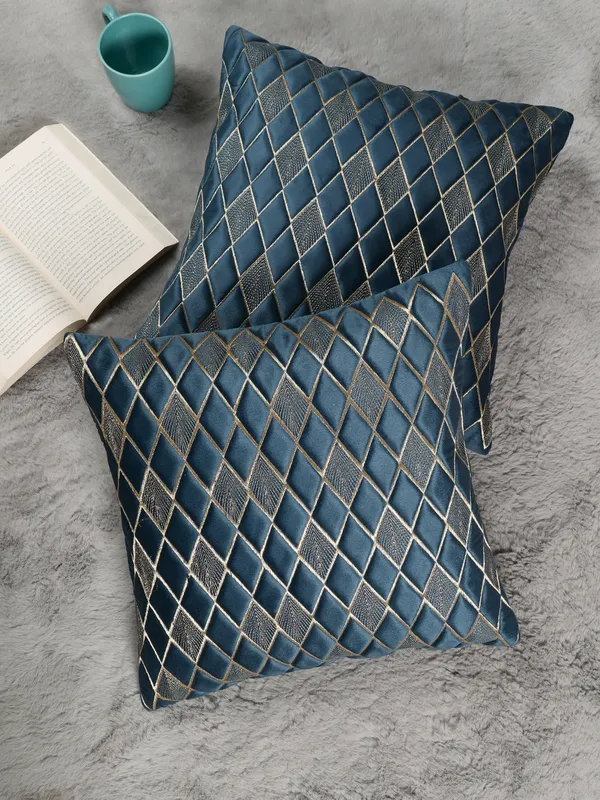 Modern_Diamond_Shaped_Golden_Thread_Embroidery_Design_Velvet_Cushion_Covers,_Pack_of_1_Piece_(16x16_inch.)_Blue_Color