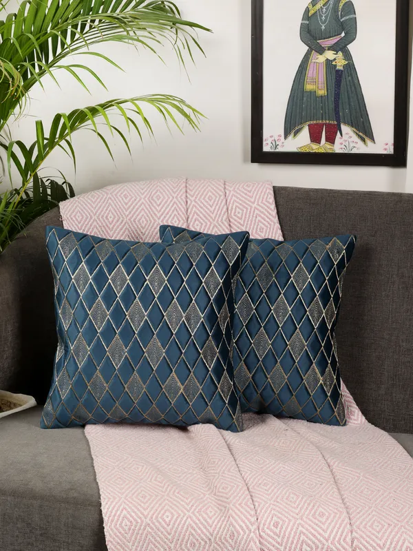 Modern_Diamond_Shaped_Golden_Thread_Embroidery_Design_Velvet_Cushion_Covers,_Pack_of_2_Piece_(16x16_inch.)_Blue_Color