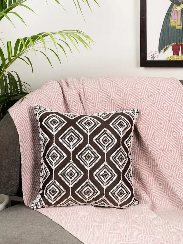 Attractive_Threadwork_Box_Design_Satin_Cushion_Covers,_Pack_of_1_Piece_(16x16_inch.)_Brown_Color