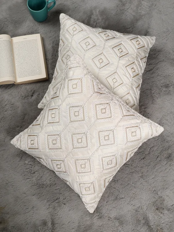 Attractive_Threadwork_Box_Design_Satin_Cushion_Covers,_Pack_of_2_Piece_(16x16_inch.)_Cream_Color