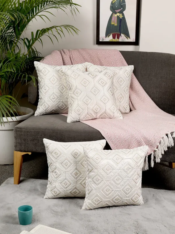 Attractive_Threadwork_Box_Design_Satin_Cushion_Covers,_Pack_of_5_Piece_(16x16_inch.)_Cream_Color