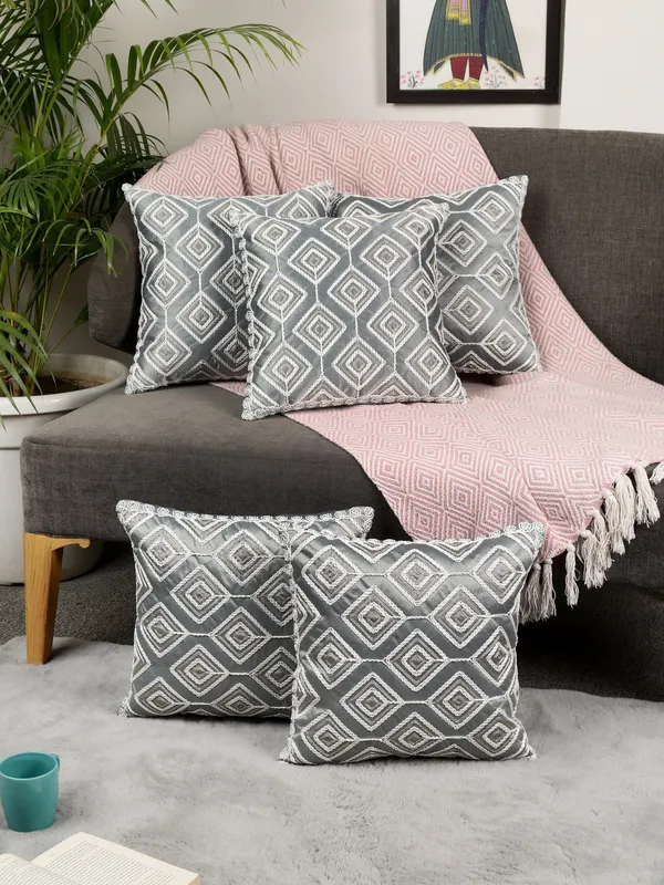 Attractive_Threadwork_Box_Design_Satin_Cushion_Covers,_Pack_of_5_Piece_(16x16_inch.)_Grey_Color