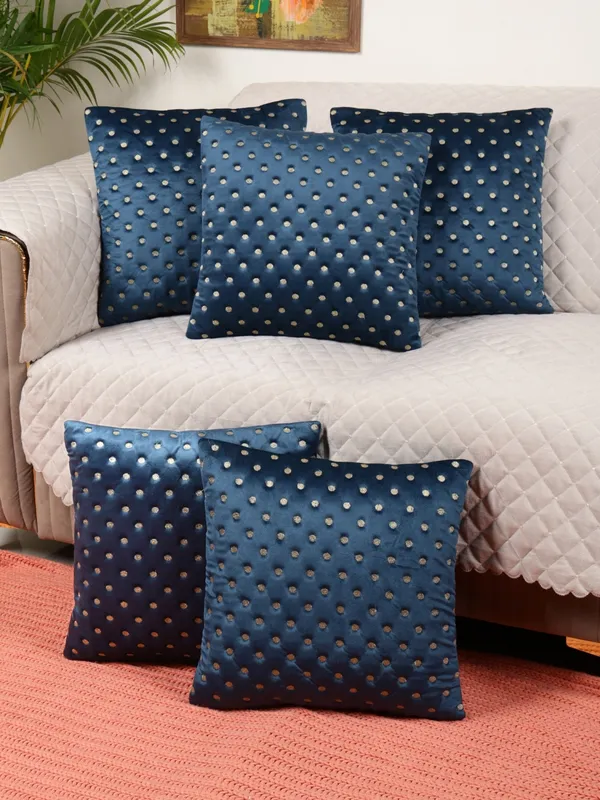 Modern_Dot_Design_Velvet_Cushion_Covers,_Pack_of_5_Piece_(16x16_inch.)_Blue_Color