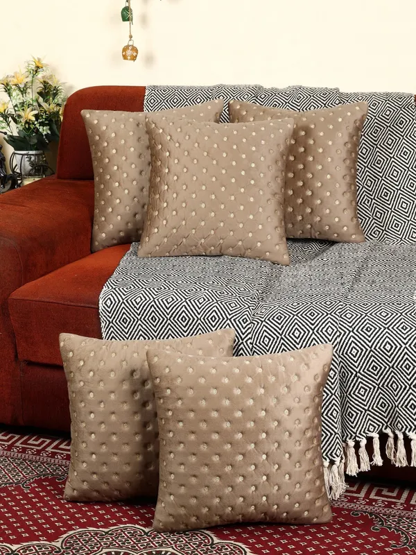Modern_Dot_Design_Velvet_Cushion_Covers,_Pack_of_5_Piece_(16x16_inch.)_Mouse_Color