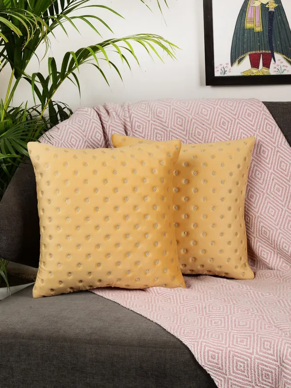 Modern_Dot_Design_Velvet_Cushion_Covers,_Pack_of_2_Piece_(16x16_inch.)_Yellow_Color