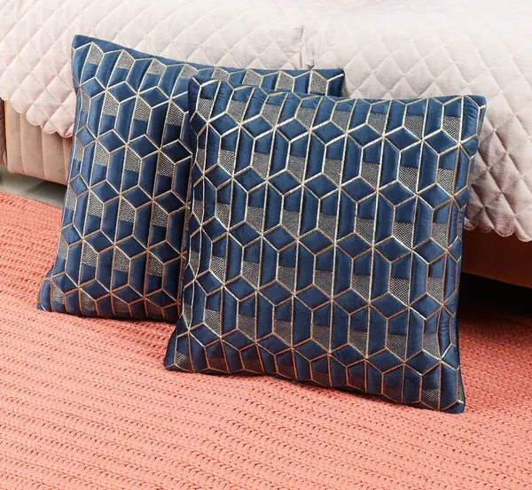 Attractive_Hexa_Design_Velvet_Cushion_Covers,_Pack_of_2_Piece_(16x16_inch.)_Blue_Color
