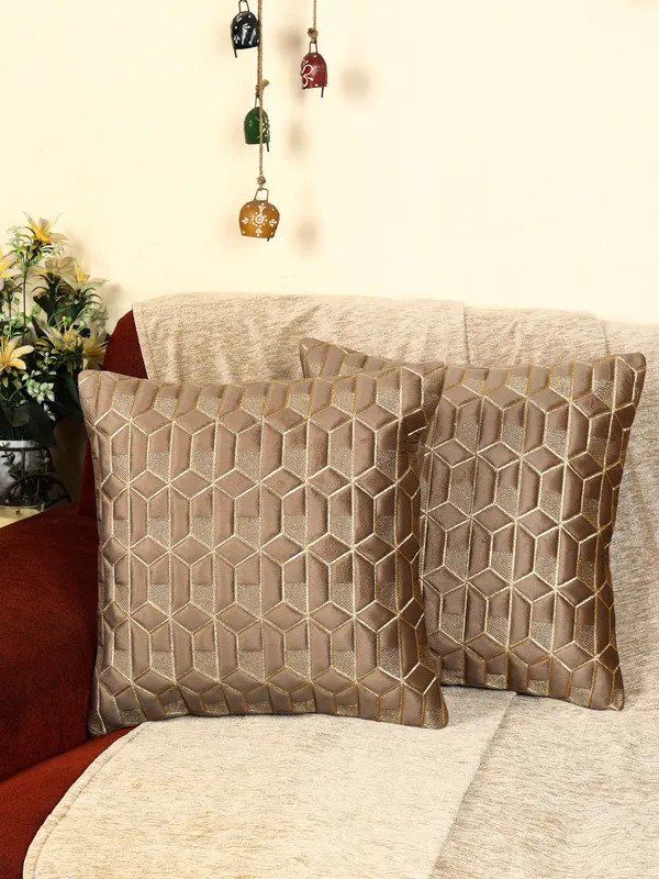 Attractive_Hexa_Design_Velvet_Cushion_Covers,_Pack_of_2_Piece_(16x16_inch.)_Mouse_Color