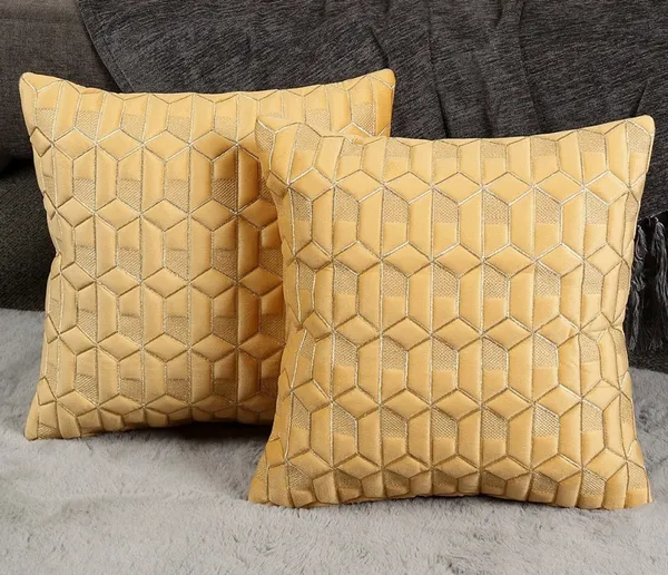 Attractive_Hexa_Design_Velvet_Cushion_Covers,_Pack_of_2_Piece_(16x16_inch.)_Yellow_Color