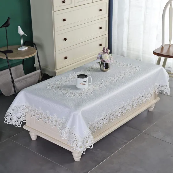Attractive_&_Premium_Plain_Lace_Design_Rectangular,_2_Seater_Center/Coffee_Table_Cover_(Size-60"_x_40"_Inches)