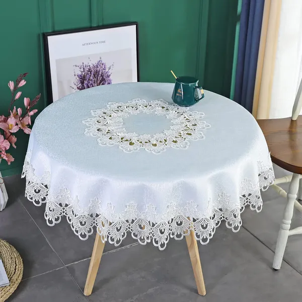 Attractive_&_Premium_Plain_Lace_Design,_4_Seater_Round_Dining_Table_Cover_(Size-60"_Inches_Round)
