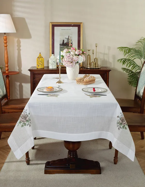 Elegant_Floral_Linen_Cross_Stitch_Design,_8_Seater_Rectangular_Dining_Table_Cover_(Size-108"_x_60"_Inches)
