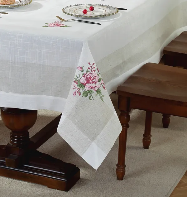 Elegant_Floral_Linen_Cross_Stitch_Design,_8_Seater_Rectangular_Dining_Table_Cover_(Size-108"_x_60"_Inches)