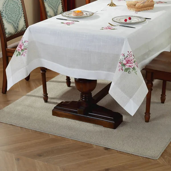 Elegant_Floral_Linen_Cross_Stitch_Design,_8_Seater_Rectangular_Dining_Table_Cover_(Size-108"_x_60"_Inches)