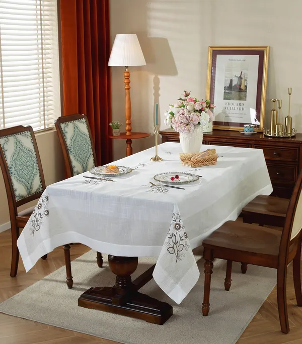 Elegant_Floral_Linen_Sunflower_Design,_8_Seater_Rectangular_Dining_Table_Cover_(Size-108"_x_60"_Inches)