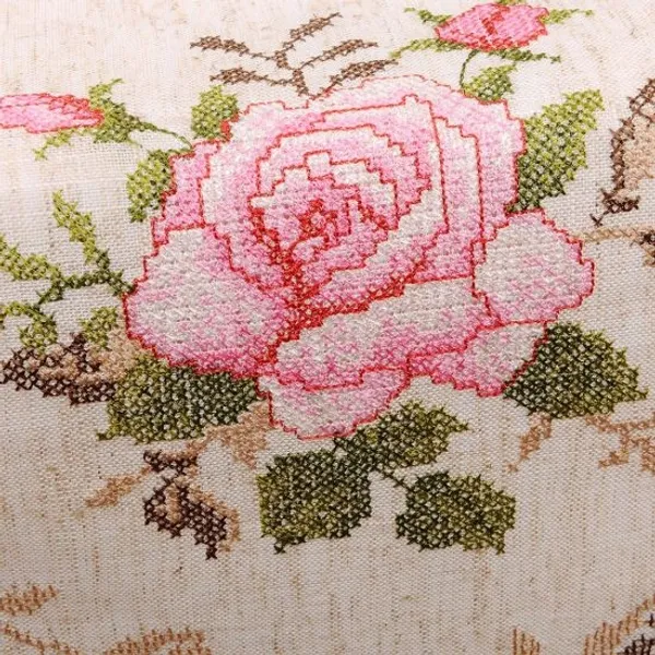 Beautiful_Floral_Cross_Stitch_Embroidery_Design,_6_Seater_Rectangular_Dining_Table_Cover_(Size-90"_x_60"_Inches)