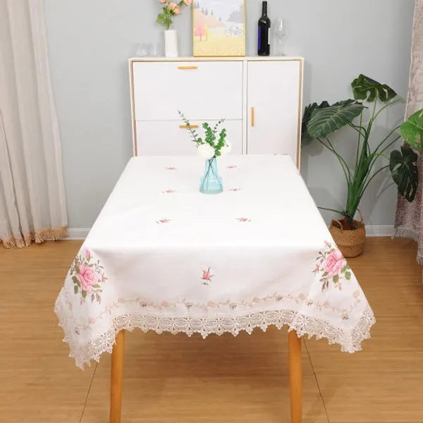Beautiful_Floral_Cross_Stitch_Embroidery_Design,_6_Seater_Rectangular_Dining_Table_Cover_(Size-90"_x_60"_Inches)