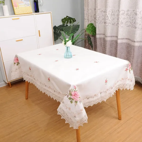 Beautiful_Floral_Cross_Stitch_Embroidery_Design,_6_Seater_Rectangular_Dining_Table_Cover_(Size-90"_x_60"_Inches)