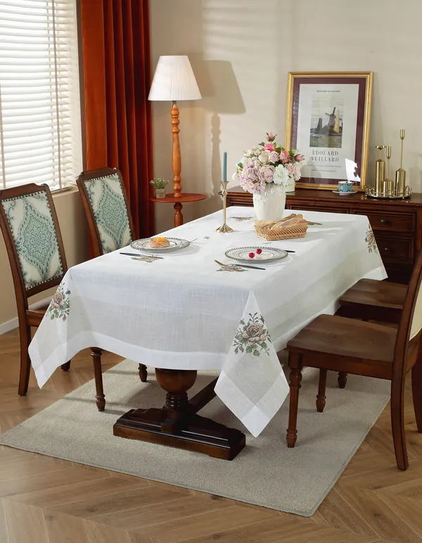 Elegant_Floral_Linen_Cross_Stitch_Design,_6_Seater_Rectangular_Dining_Table_Cover_(Size-90"_x_60"_Inches)
