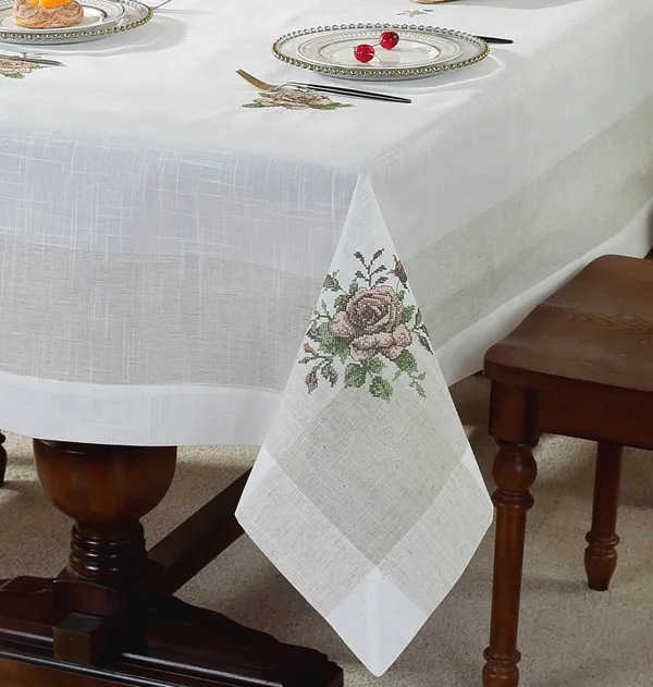 Elegant_Floral_Linen_Cross_Stitch_Design,_6_Seater_Rectangular_Dining_Table_Cover_(Size-90"_x_60"_Inches)