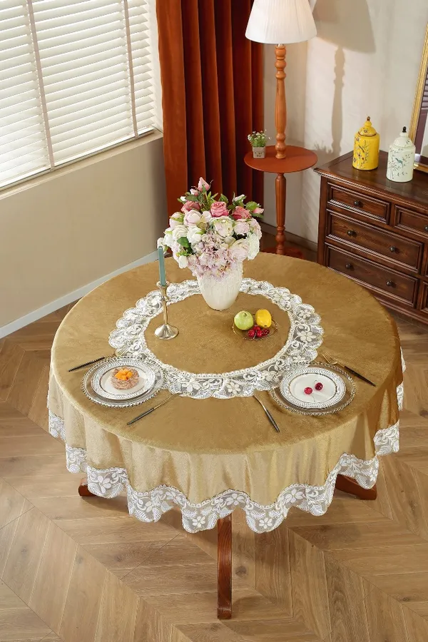Elegant_Velvet_Lace_Embroidery_Design,_6_Seater_Round_Dining_Table_Cover_(Size-72"_Inches_Round)